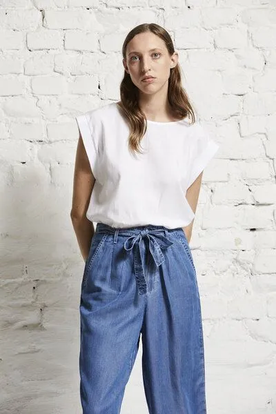 Wunderwerk Wunderwerk Damen T-Shirt aus Biobaumwolle und Modal "Rib top TENCELmix", Weiß, – Produktbild 1 von 4