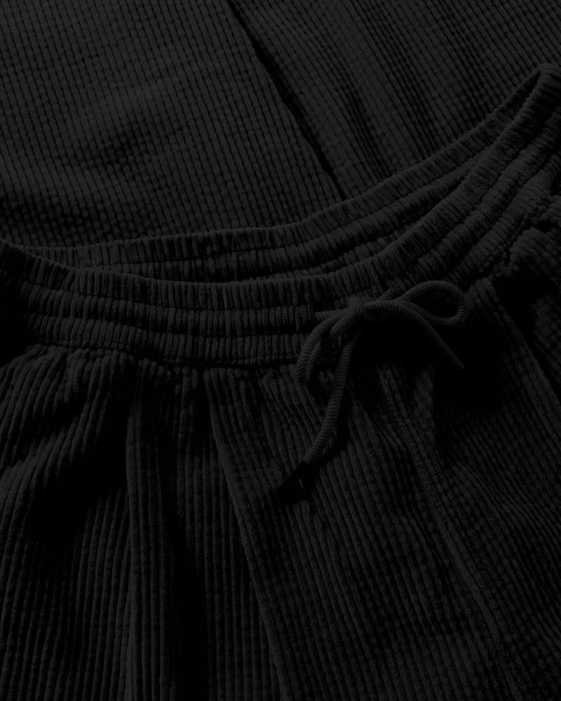 KnowledgeCotton Apparel KnowledgeCotton Apparel Damen vegan Hose Hazy Relaxed Aus Cord Schwarz Jet, Schwarz, – Produktbild 1 von 2