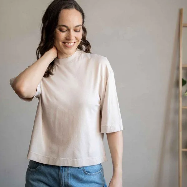 Vresh Clothing Vresh Clothing Vynnia - Oversized T-Shirt mit TENCEL(TM) Modal, Creme, – Produktbild 3 von 3