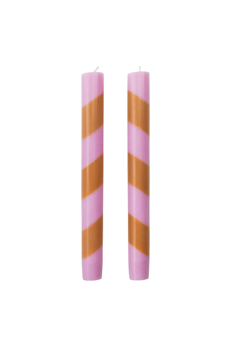 Tranquillo Handgearbeitete Stabkerzen GLUMI TWIST 2er-Set, 20 cm - rosa – Produktbild 1 von 2