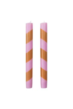Tranquillo Handgearbeitete Stabkerzen GLUMI TWIST 2er-Set, 20 cm - rosa – Produktbild 1 von 1