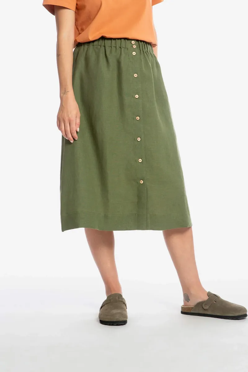MATONA MATONA Damen vegan Midirock Olive, Olivgrün, – Produktbild 2 von 2