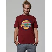 watapparel watapparel T-Shirt Unisex Travel and surf, Burgundy, – Produktbild 1 von 1