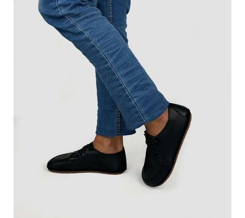 Pololo Pololo Barfuß Slipper Manolo, Barfußschuh aus IVN zertifiziertem und pflanzlich gegerbtem Naturleder, Schwarz, – Produktbild 4 von 5