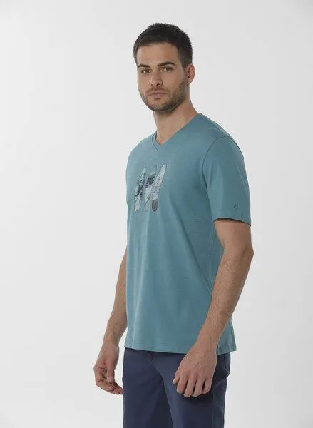 ORGANICATION ORGANICATION T-Shirt aus Bio-Baumwolle mit Print, Petrol(petrol green), – Produktbild 3 von 4