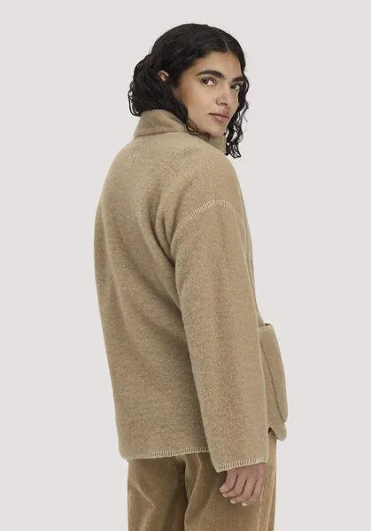 hessnatur hessnatur Wollfleece Jacke Boho Oversize aus reiner Bio-Merinowolle, Camelbraun, – Produktbild 2 von 4
