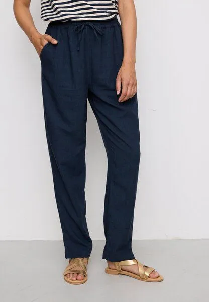 recolution Damen Hose aus Leinen und LENZING ECOVERO Viskose Mix - MOONFLOWER - recolution, Navy (blau), – Produktbild 3 von 4