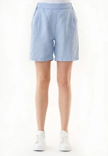 ORGANICATION ORGANICATION Shorts aus TENCEL Lyocell und Leinen, Blau(blue indigo), – Produktbild 2 von 4