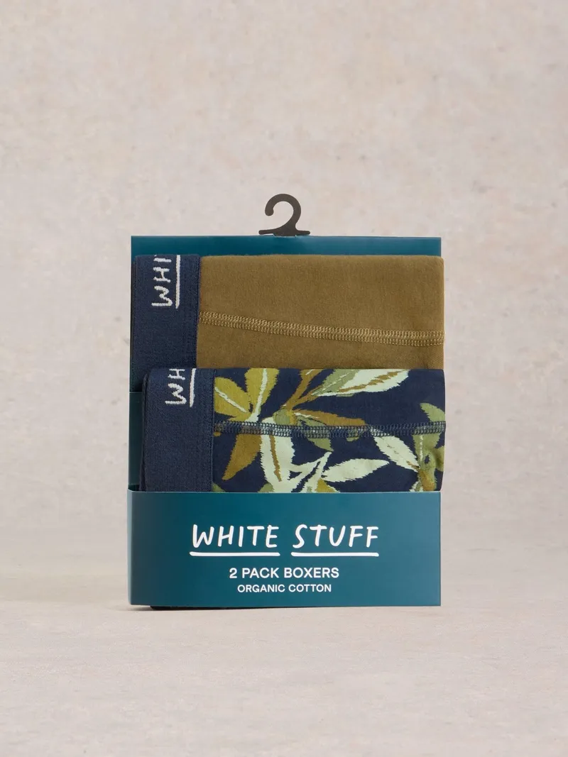 White Stuff Boxershorts Hove Print & Uni - S, Blau, – Produktbild 1 von 3