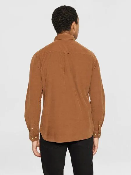 KnowledgeCotton Apparel KnowledgeCotton Apparel Cordhemd - Regular fit corduroy shirt - aus Bio-Baumwolle, Dachshund (braun), – Produktbild 3 von 4