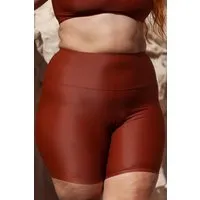 Inaska Inaska Damen vegan Shorts High Waist Radler Chill Earth Rust Brown – Produktbild 1 von 1