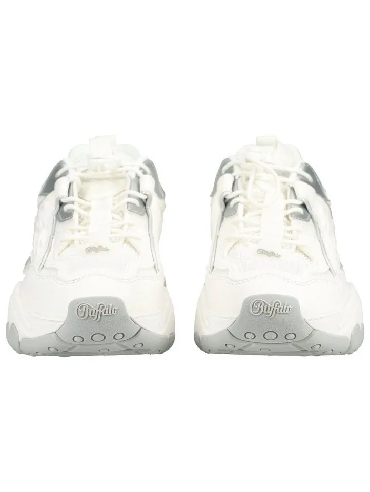 Buffalo Buffalo Sneaker Lederimitat/Textil Sneaker, Silberfarben|weiß, – Produktbild 3 von 5