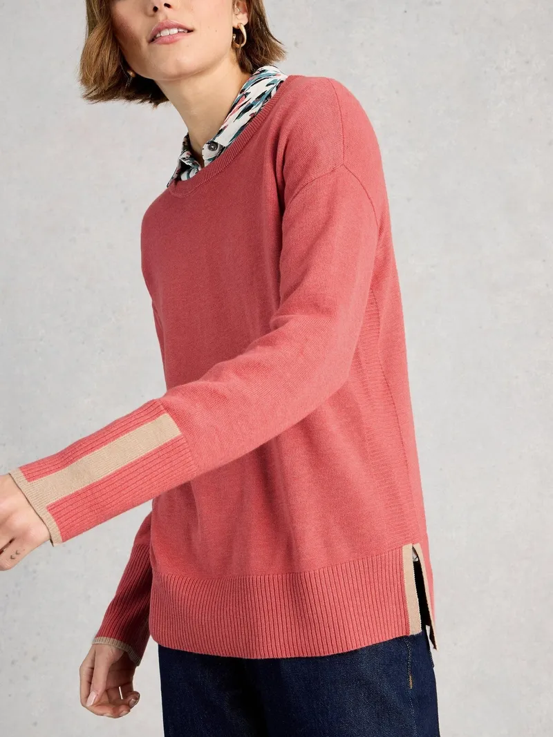White Stuff Pullover Olive - 40, Mittelrosa, – Produktbild 3 von 4