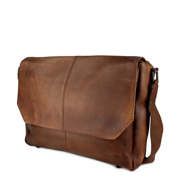 manbefair manbefair Messenger Laptoptasche Loki Leder, Schwarz, – Produktbild 2 von 4