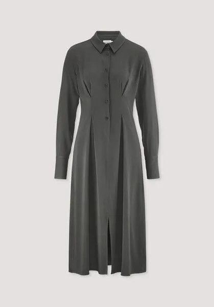 hessnatur hessnatur Kleid Midi Regular aus reiner LENZING ECOVERO Viskose, Tannengrün, – Produktbild 4 von 4