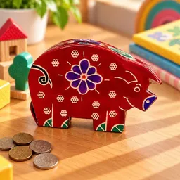 Janselo Nashorn Kinder-Spardose aus Shanti-Leder in Rot – Produktbild 1 von 1