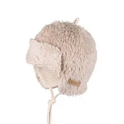 Pure pure by Bauer Pure pure by Bauer Herbst-/Wintermütze aus Bio-Baumwoll-Plüsch in kaschmir-beige – Produktbild 1 von 1