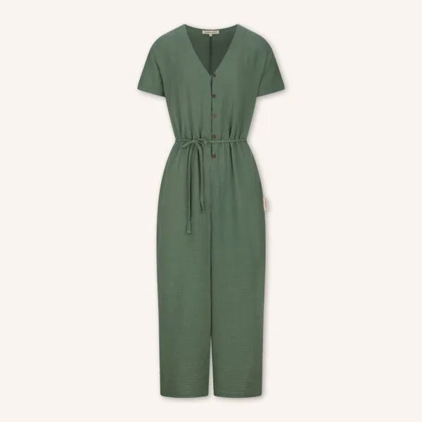 NORDLICHT NORDLICHT Musselin Jumpsuit Lara aus Bio-Baumwolle, Grün, – Produktbild 2 von 4