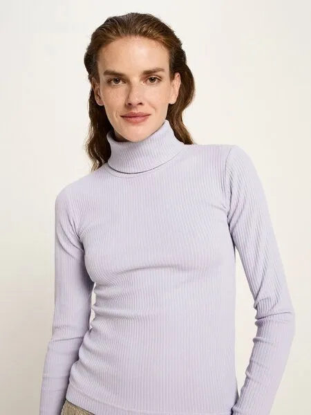 LANIUS LANIUS Rollkragenshirt aus Bio-Baumwolle, Lupine, – Produktbild 3 von 4