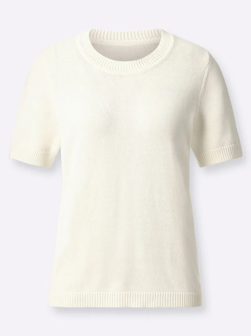 Witt Kurzarmpullover, Wollweiß, – Produktbild 1 von 2