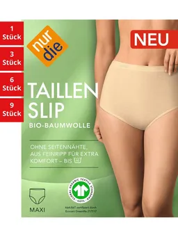 Nur Die Taillenslip GOTS BioBaumwolle Damen (1er/3er/6er/9er Pack, 3-St) Taillen-Slips Maxislip Unterhosen – Produktbild 1 von 1