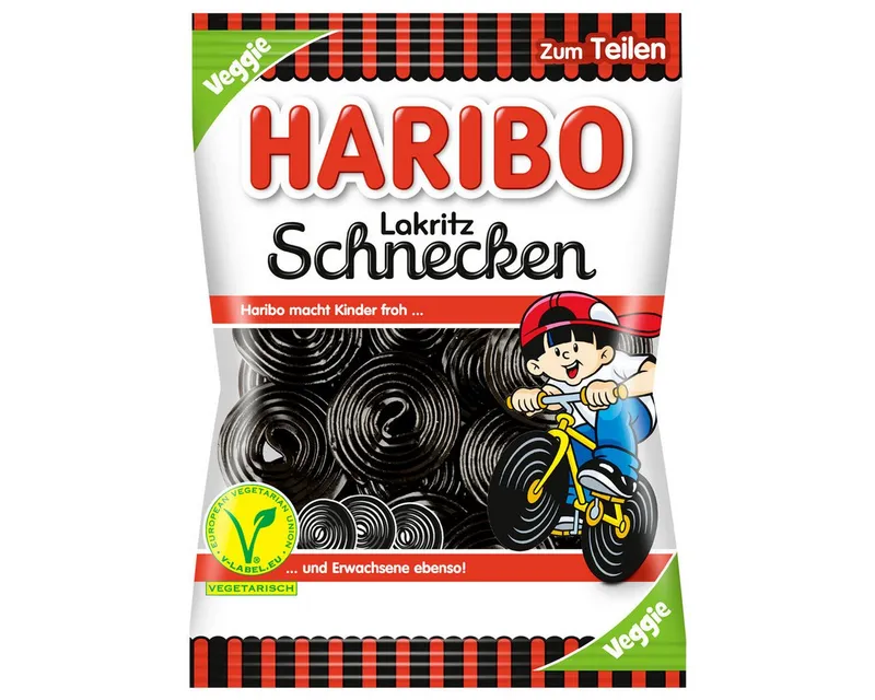 Haribo Haribo Süßigkeit, Haribo Lakritz Schnecken der Süßholzwurzel Klassiker Veggie 175g – Produktbild 1 von 2