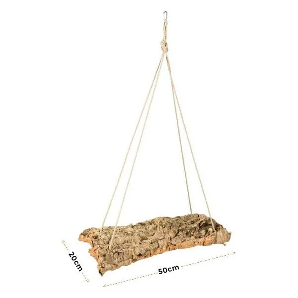 Kork-Deko Kork-Deko Große Vogel-Schaukel für Volieren aus Naturkork-Rinde, flach 50x20 cm – Produktbild 5 von 6