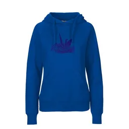 HANDGEDRUCKT HANDGEDRUCKT "Origami-Kranich" Frauen HOODY aus reiner Biobaumwolle (kbA) – Produktbild 1 von 1