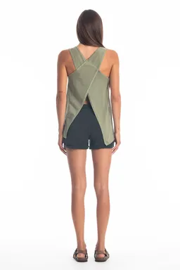 RAVENS VIEW IBIZA RAVENS VIEW IBIZA Damen vegan Top Easy Khaki – Produktbild 1 von 1
