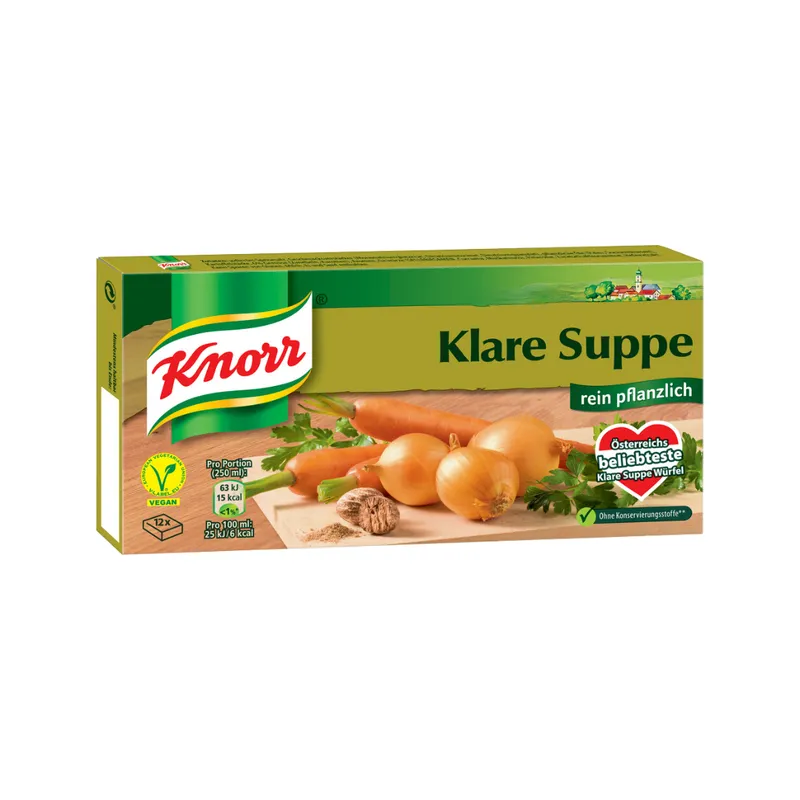 Knorr Knorr Klare Suppe, rein pflanzlich, 12 Würfel, 136 Gramm – Produktbild 1 von 1