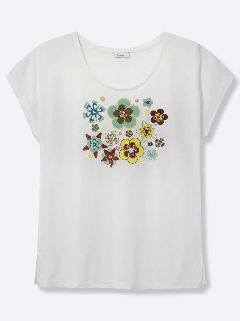 sheego Print-Shirt, Ecru-ozean-bedruckt, – Produktbild 1 von 2