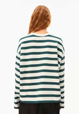 ARMEDANGELS ARMEDANGELS Damen vegan Sweatshirt Iconic A Frankaa Grün Weiß – Produktbild 1 von 1