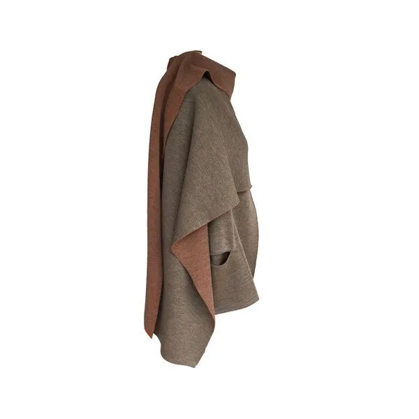austriandesign.at austriandesign.at EIN LochSchal reversibel aus extrafeiner Merinowolle, Natur/orange, – Produktbild 2 von 3