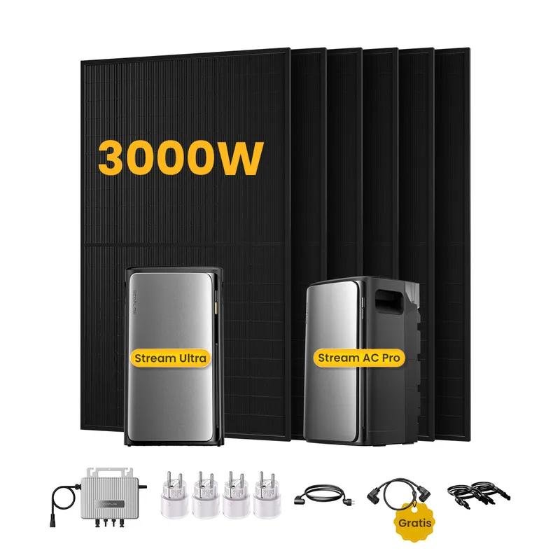 EcoFlow EcoFlow Stream Ultra, Solaranlage mit Speicher, mit 6 x 500W Bifazialen Solarmodulen, by Powerness - Stream Ultra + Stream AC Pro | 3840Wh / 4 x Smart Plug / Selbstabholung – Produktbild 1 von 1