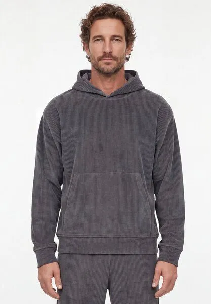 ORGANICATION ORGANICATION Cord-Hoodie aus Bio-Baumwolle, Shadow, – Produktbild 2 von 3