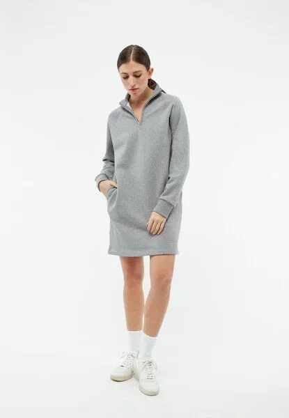 Givn Berlin Givn Berlin Sweatdress GBMARNIE aus Bio-Baumwolle mit Seitentaschen - Grey Melange, Grey melange, – Produktbild 2 von 4