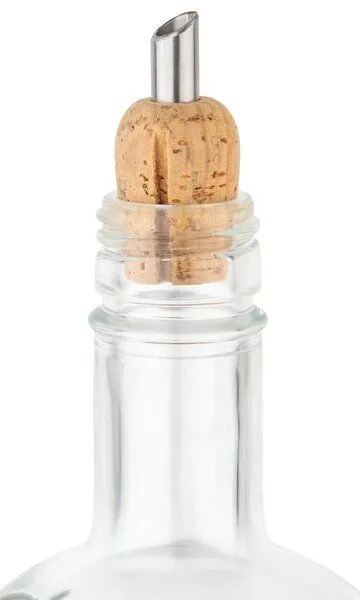 Kork-Deko Kork-Deko 10er Set: Ausgießer aus Naturkork | Flaschenausgießer mit Korken für Essig und Öle, mit Edelstahlröhrchen & Belüftungsschlitz – Produktbild 4 von 4
