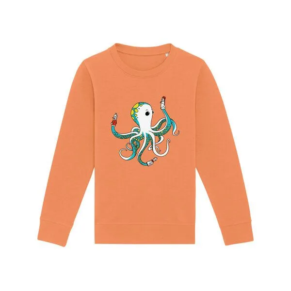 Spangeltangel Spangeltangel Kinder-Sweatshirt "Oktopus", bedruckt,, Lachs, – Produktbild 1 von 3