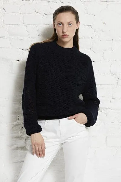 Wunderwerk Wunderwerk Damen Pullover aus Bio Baumwolle "Turtleneck knitmix", Dunkelblau (old navy 695), – Produktbild 1 von 4