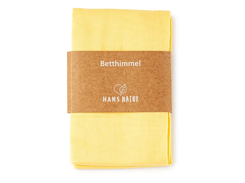 HANS NATUR Betthimmel Baldachin Bio-Baumwolle löwenmaul 115 x 300 cm, Gelb, – Produktbild 1 von 2