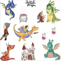 ten little fingers ten little fingers Stickerbögen Aufkleber-Sticker - wiederablösbar & Motive frei wählbar, Drachen, – Produktbild 1 von 1