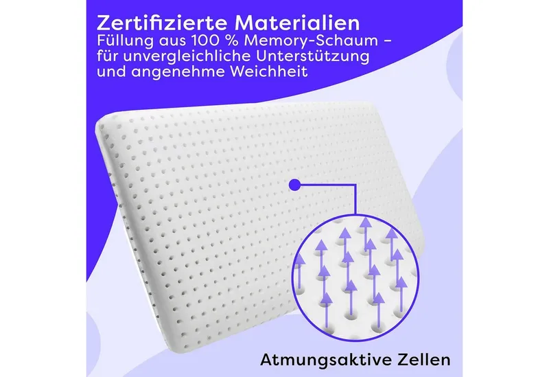 Wolkenfeld Nackenkissen Eron Nackenstützkissen, 1-tlg., Optimaler Support für Nacken, Rücken und Schultern – Tencel-Faser, Weiß, – Produktbild 5 von 5