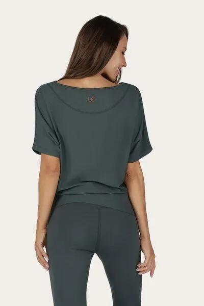 Urban Goddess Urban Goddess Budhi Kurzarm Pilates & Yoga Shirt, Pinyon (grau), – Produktbild 4 von 5