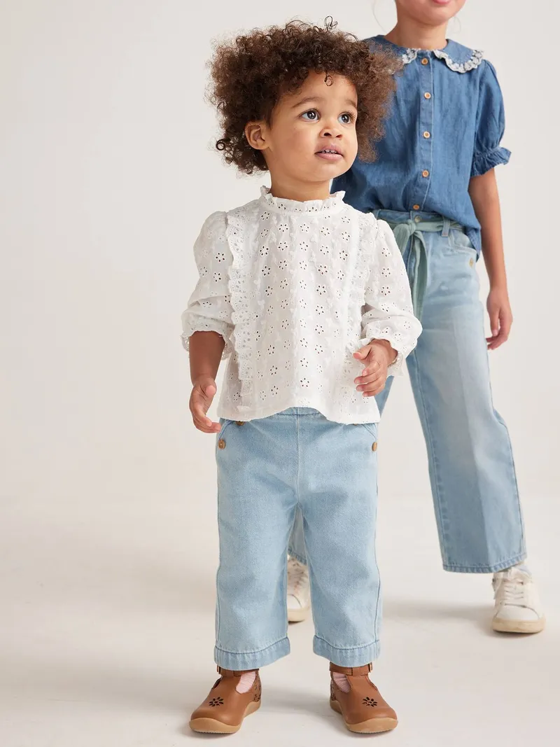 Vertbaudet Mädchen Baby Volantbluse, Weiß, – Produktbild 4 von 4