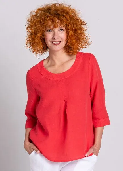 Heidekönigin Heidekönigin Leinen Blusenshirt, Grau, – Produktbild 3 von 4