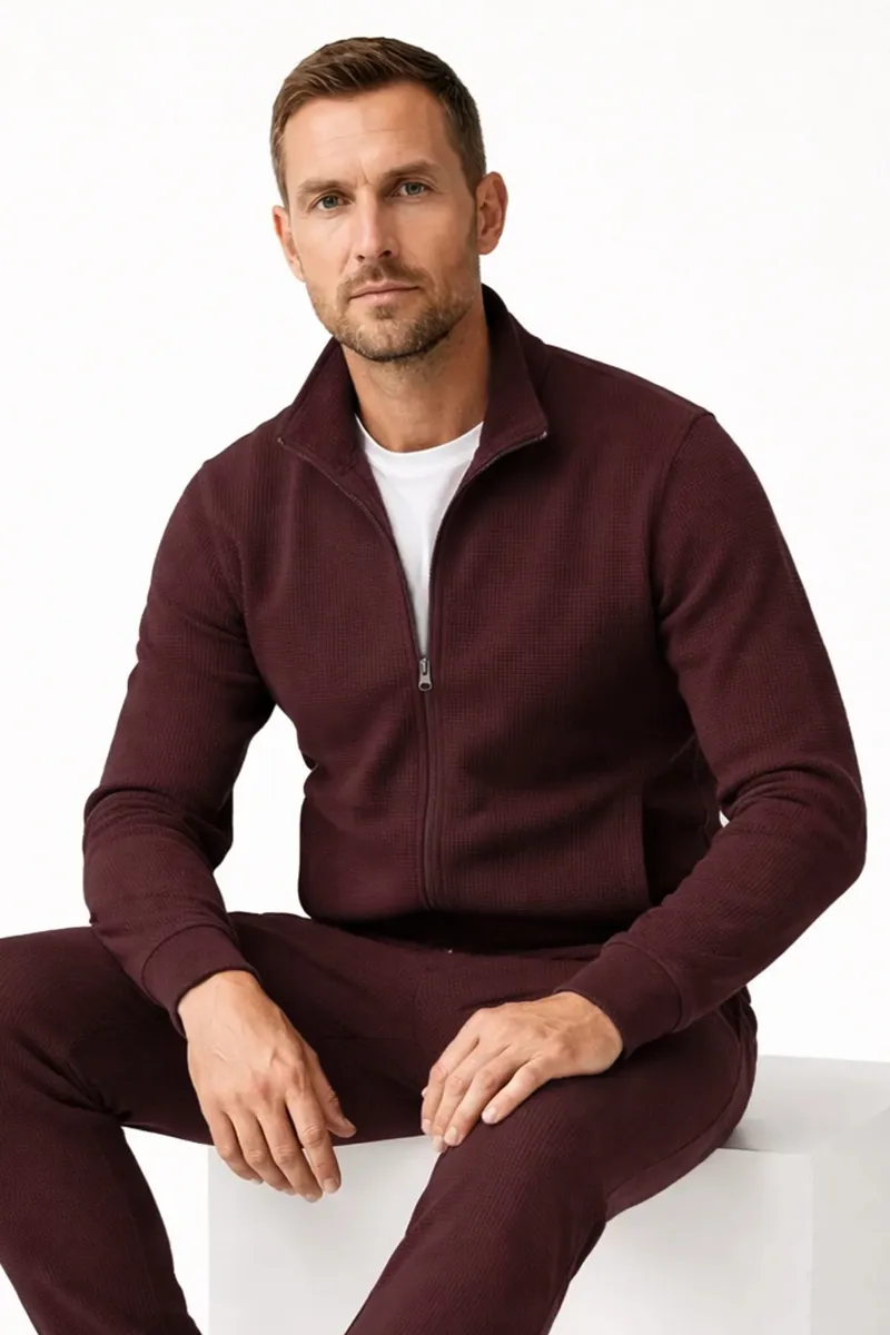 ORGANICATION ORGANICATION Herren vegan Jacke Jorrin Bordeaux, Dunkelrot, – Produktbild 2 von 2