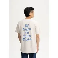 MELA T-Shirt Style SADHIL Print | von MELA | Fairtrade & GOTS zertifiziert, Cream melange / be kind, – Produktbild 1 von 2