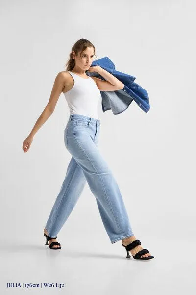 DAWN Damen Jeans ASH Barrel Leg Minimal Stretch DAWN Bio-Baumwolle, Bright blue, – Produktbild 5 von 5