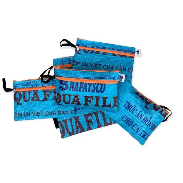 Beadbags Beadbags Federmäppchen / Kosmetiktasche Ri74 recycelter Reissack, Hellblau, – Produktbild 1 von 4