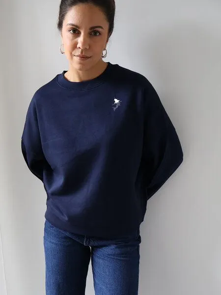 Kultgut Kultgut Biofair - Flauschig, weicher Pullover, vegan zertifiziert - Save the Ocean/ Little Stark, Nachtblau, – Produktbild 7 von 8